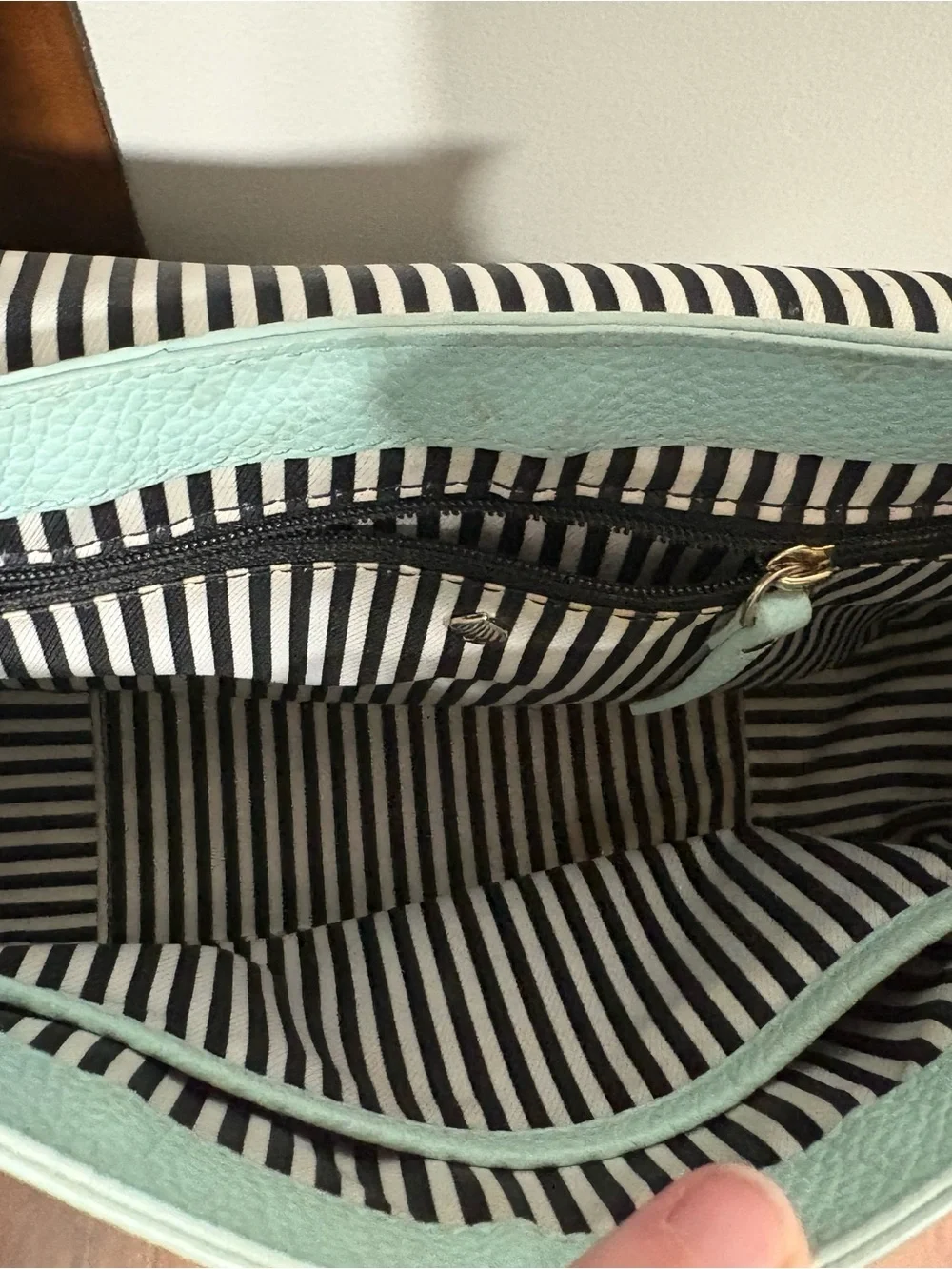 kate spade Mint Green Pebbled Leather Crossbody with Tassel